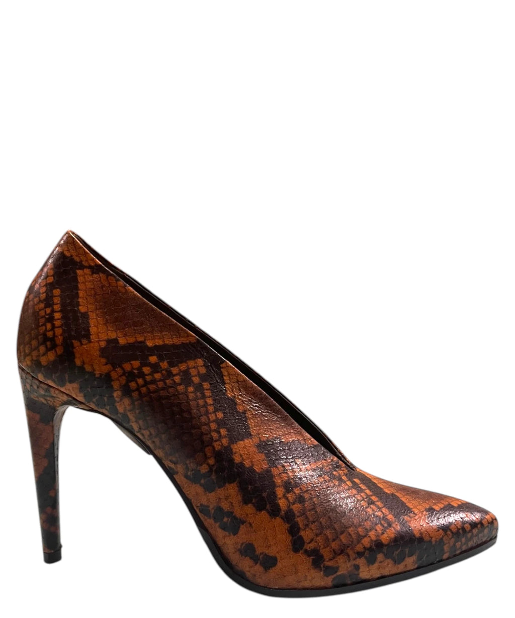 Pumps van Diamante papaia pitonleer