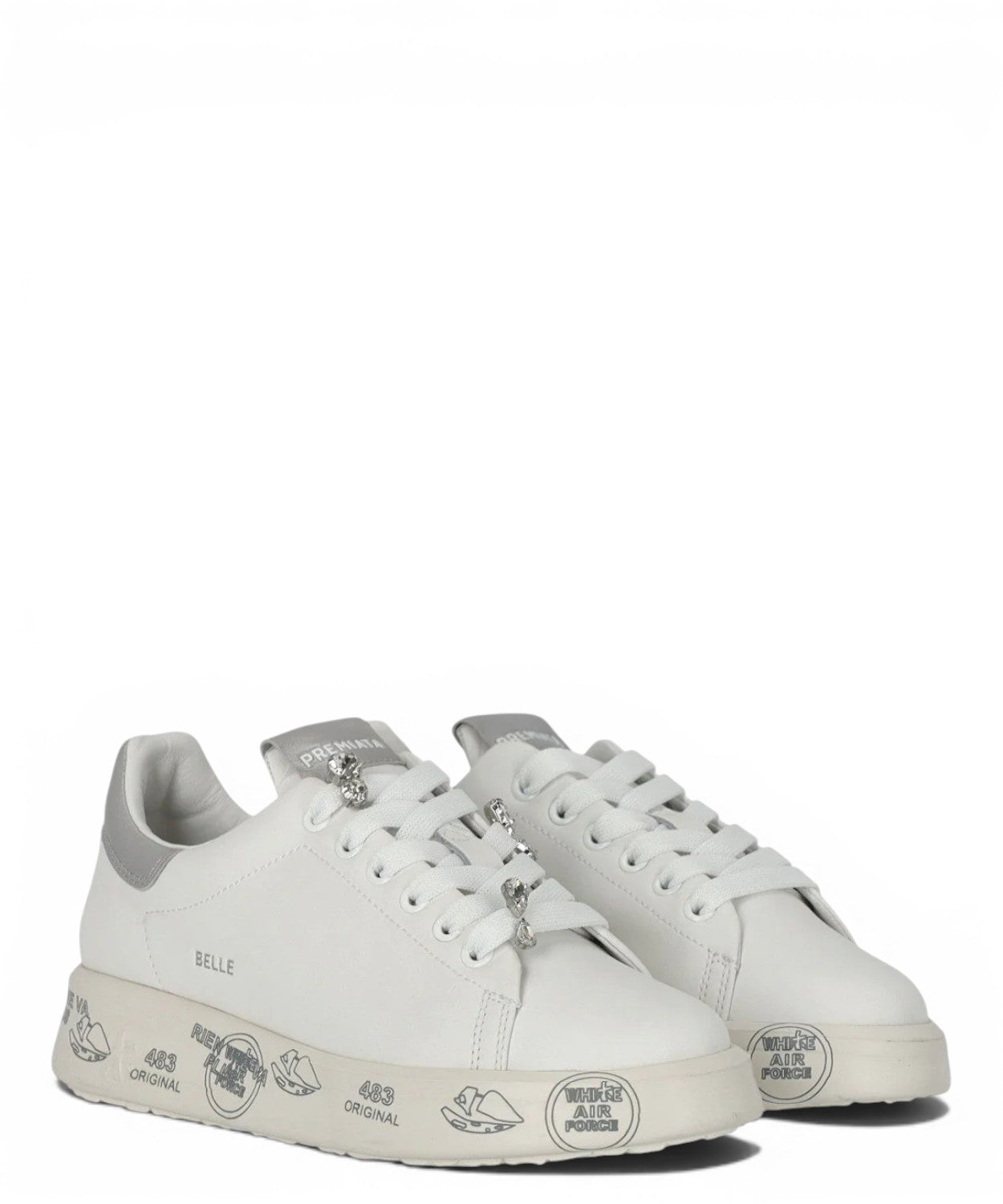 Sneaker Premiata Belle 7447K aus Leder mit Strasssteinbesatz