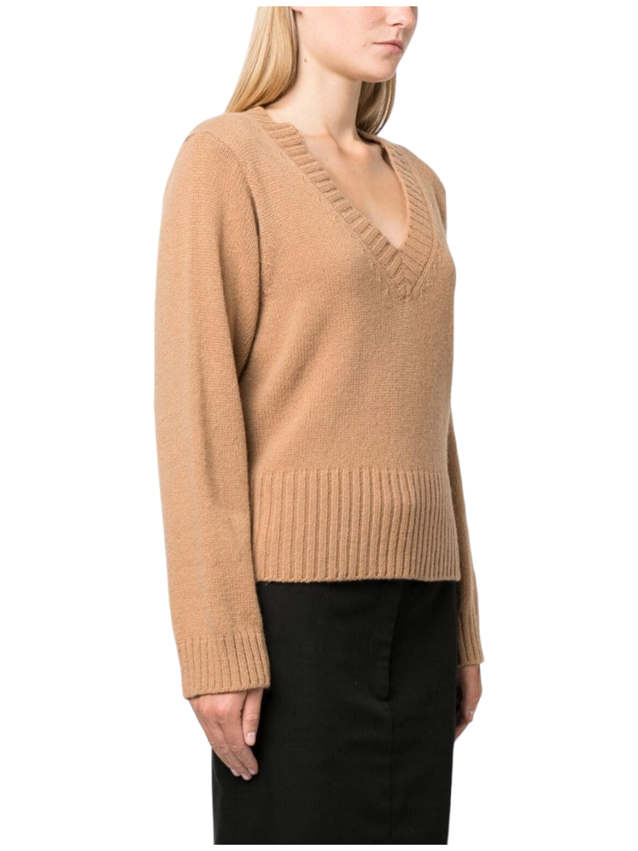 Maglione scollo a V salmone-Pinko-Maglieria-Vittorio Citro Boutique
