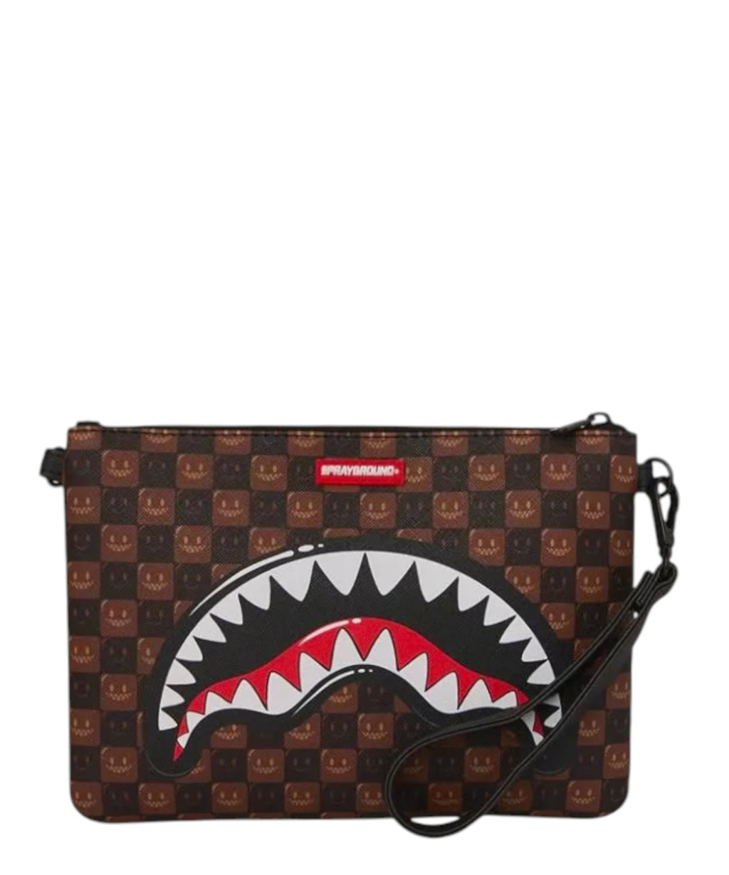 Pochette Sprayground Sharks in Paris marrone check