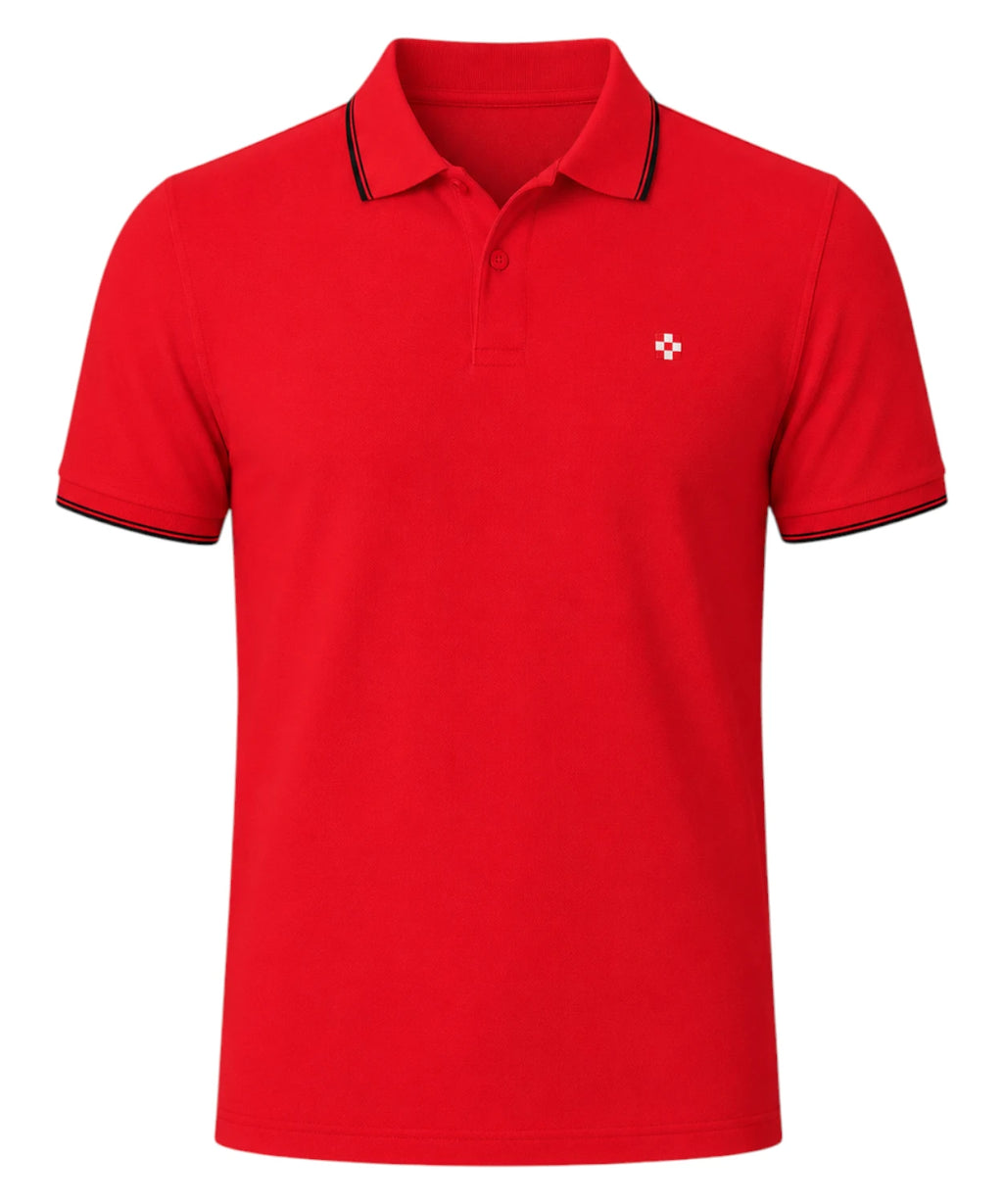 Piquet poloshirt med st. logo barth check