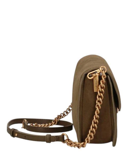 Borsa a spalla Pinko Love One Slouchy S in camoscio
