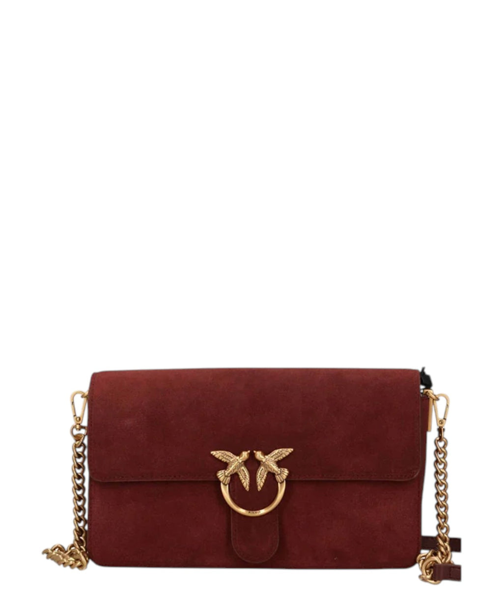 Borsa a spalla Pinko Love One Slouchy S in camoscio