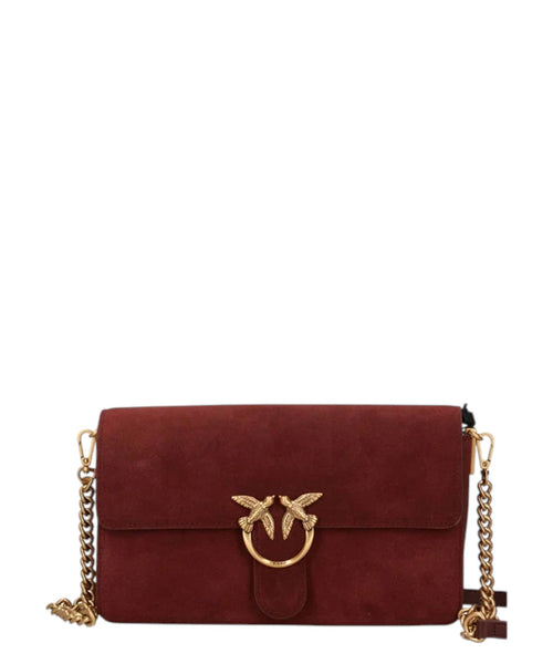 Borsa a spalla Pinko Love One Slouchy S in camoscio