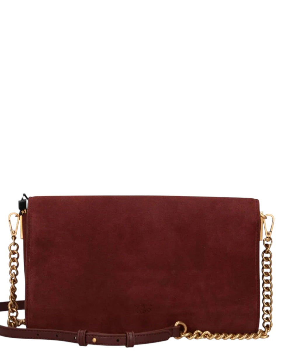 Borsa a spalla Pinko Love One Slouchy S in camoscio