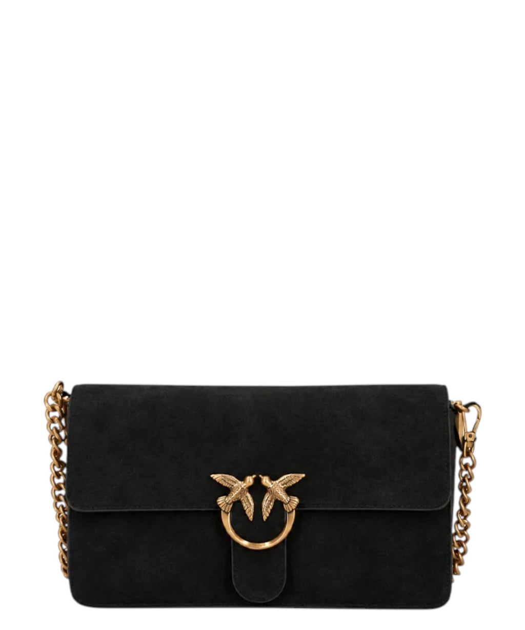 Borsa a spalla Pinko Love One Slouchy S in camoscio