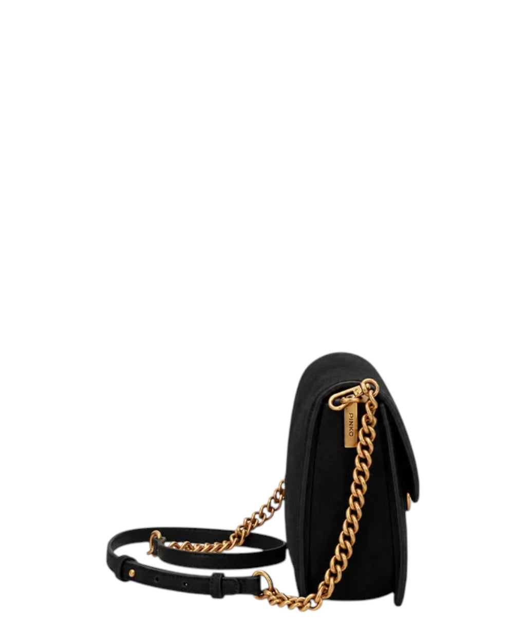 Mini-Tasche Love One Slouchy von Pinko aus Veloursleder, Größe S