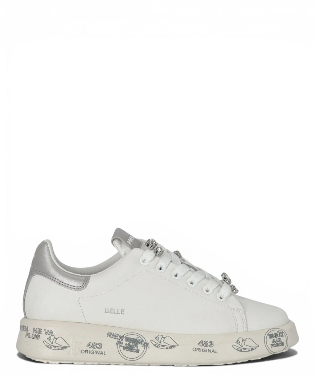 Sneaker Premiata Belle 7447K aus Leder mit Strasssteinbesatz