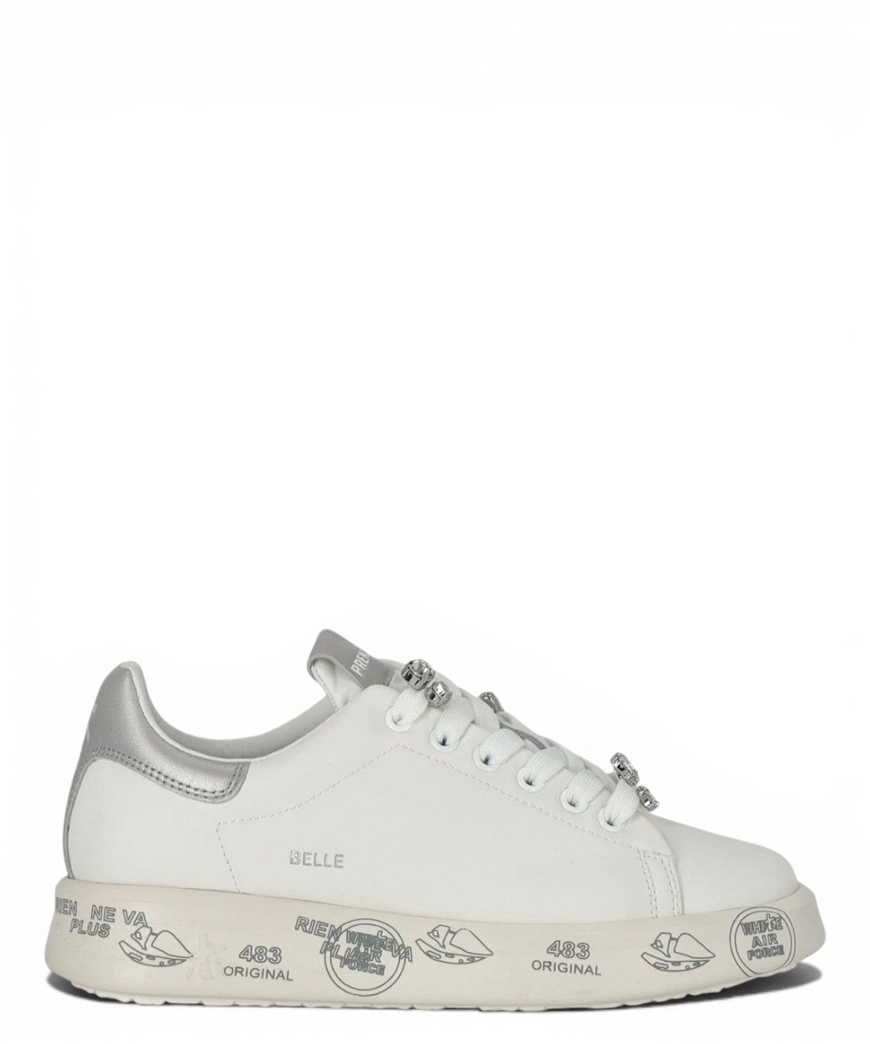 Sneaker Premiata Belle 7447K aus Leder mit Strasssteinbesatz