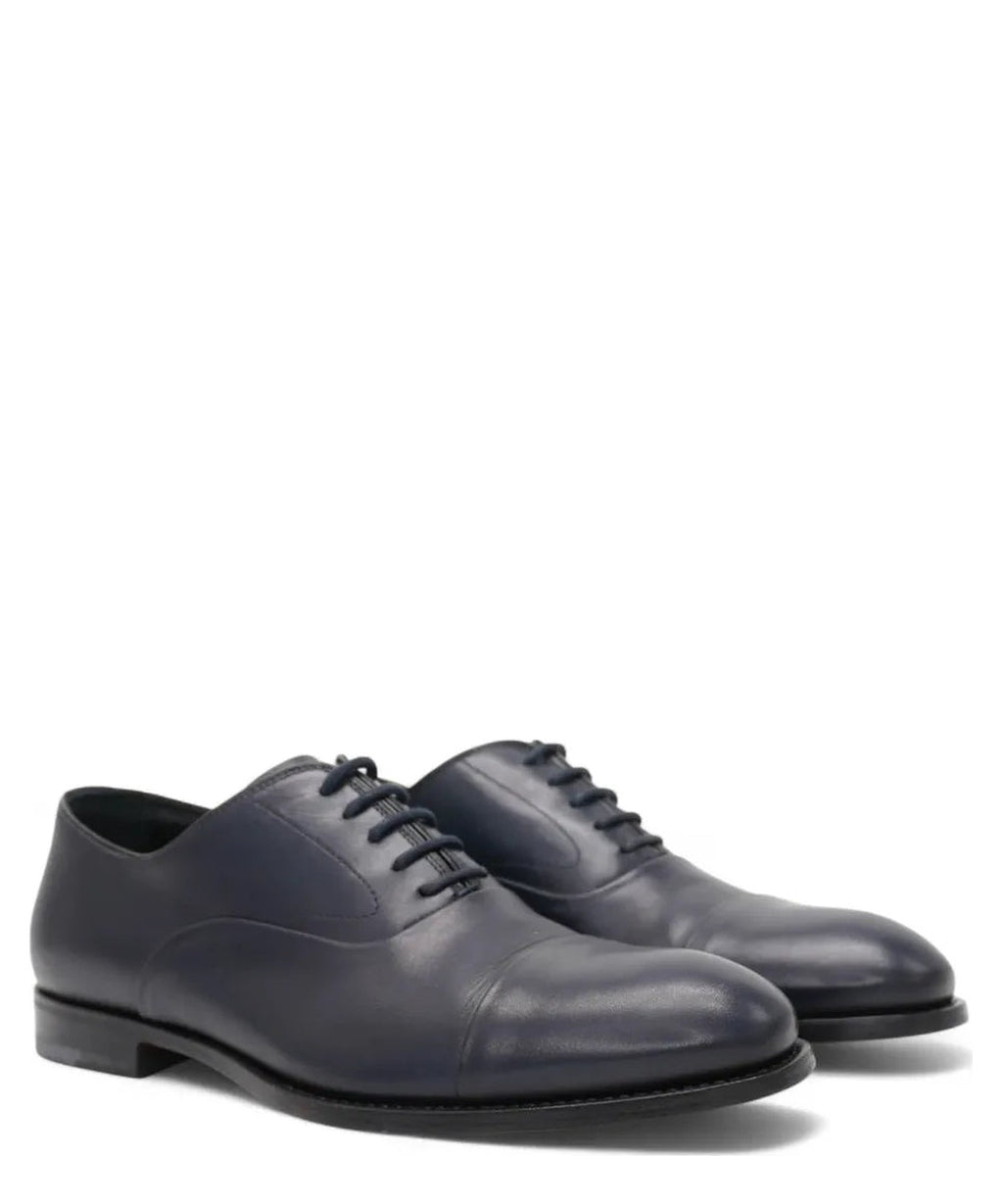 Scarpe Stringate in Pelle con Fondo in Cuoio-Graziano Salvatelli-Stringate-Vittorio Citro Boutique