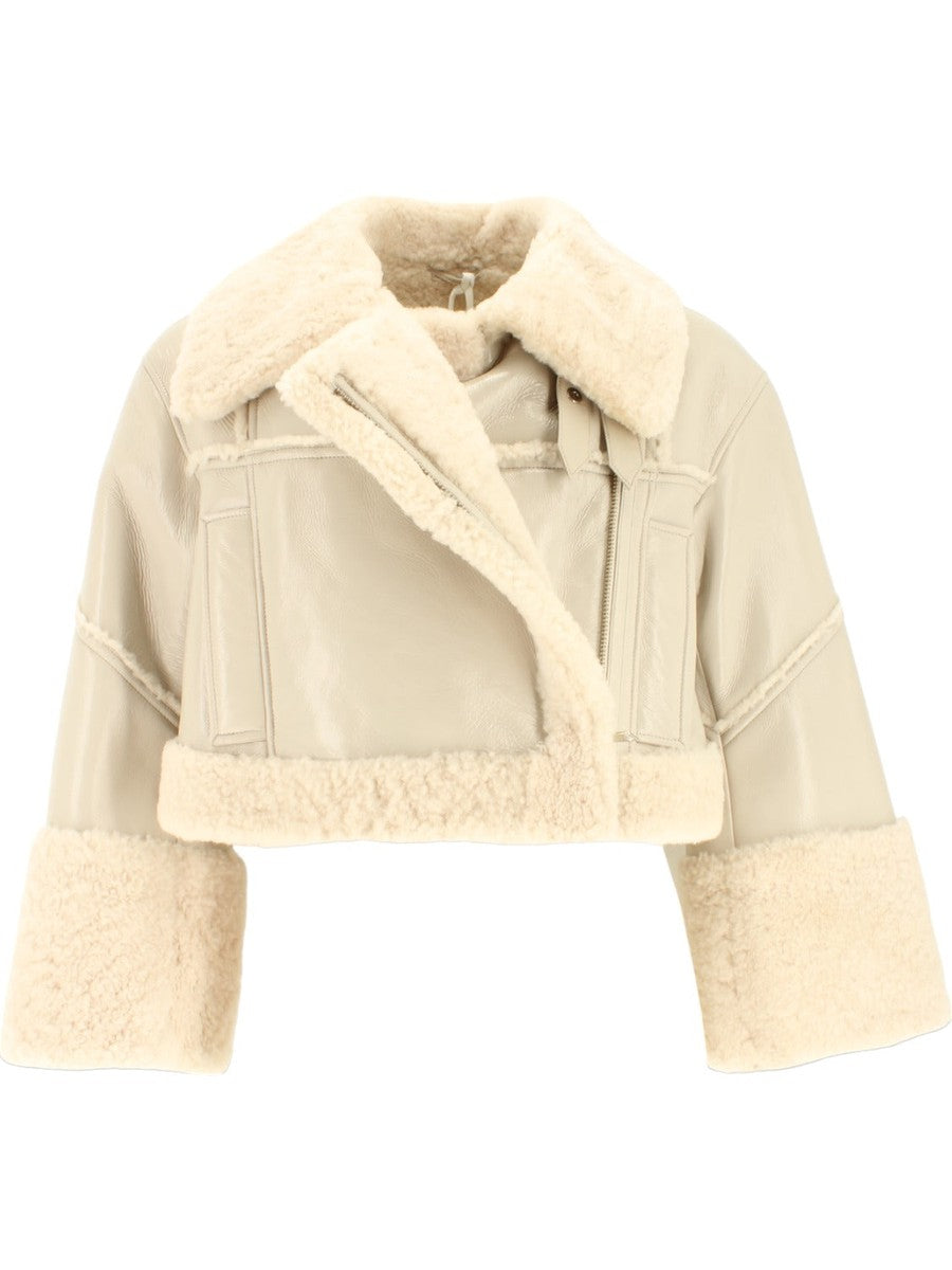 Giubbino cropped in shearling-Pellicce e shearling-Dondup-Vittorio Citro Boutique