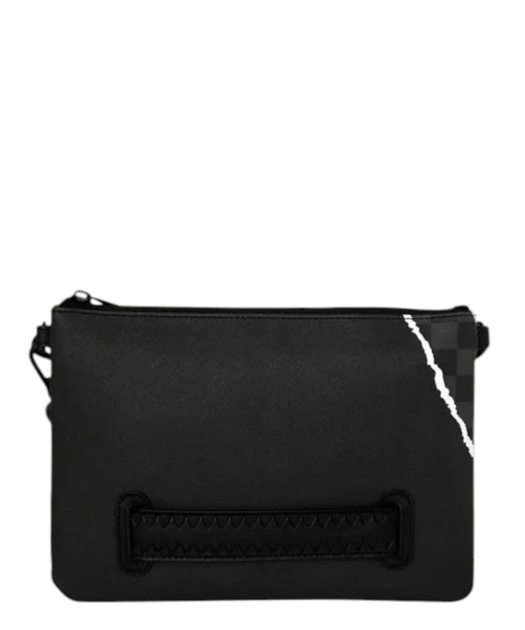 Pochette Sprayground Center Rip Revealing Gray Check Crossover Clutch