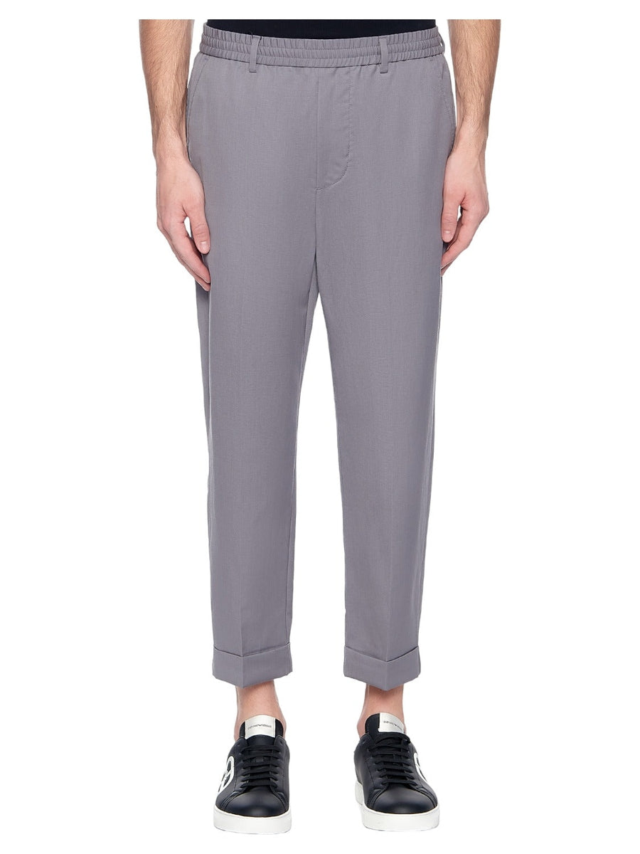 Pantaloni in lana naturale e lino-Pantaloni-Emporio Armani-Vittorio Citro Boutique