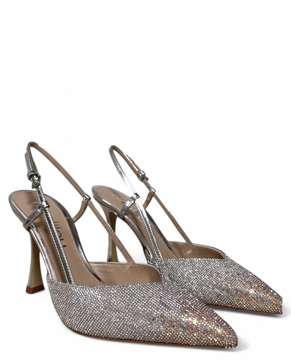Slingback con punta strass-NINALILOU-Scarpe con tacco-Vittorio Citro Boutique