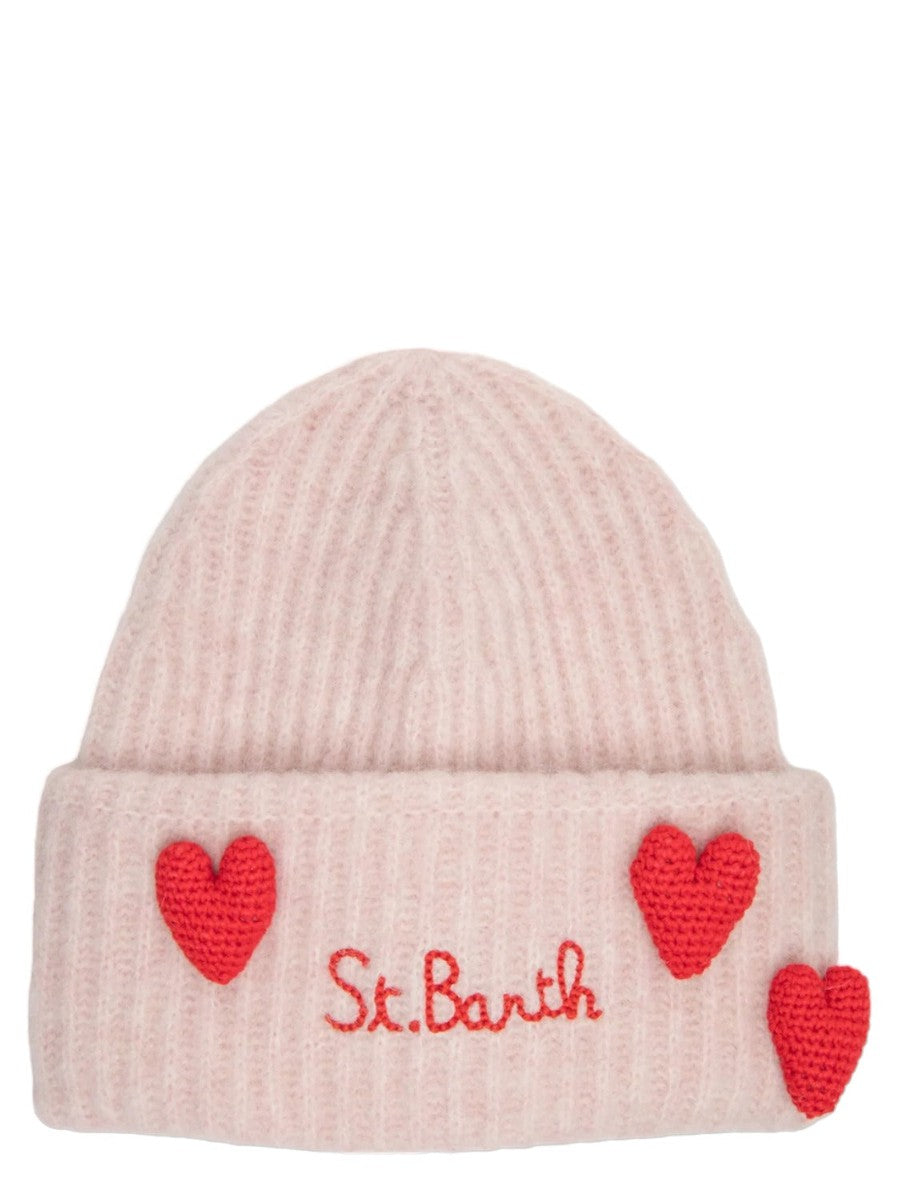 Cuffia in tessuto garzato morbidissimo con applicazioni di cuori-Mc2 Saint Barth-Cappelli-Vittorio Citro Boutique