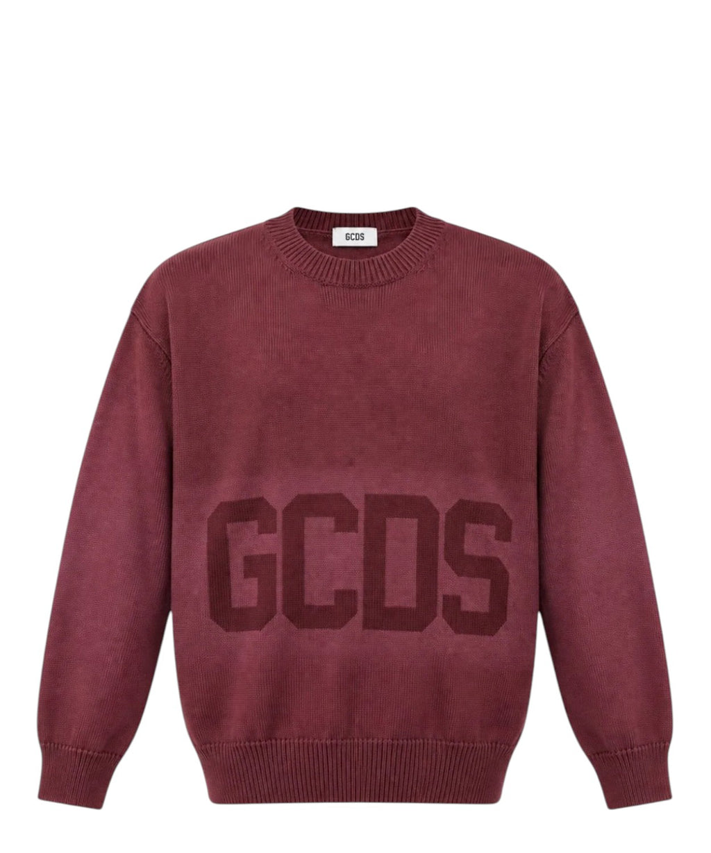 GCDS sweater med rund hals og stort logo