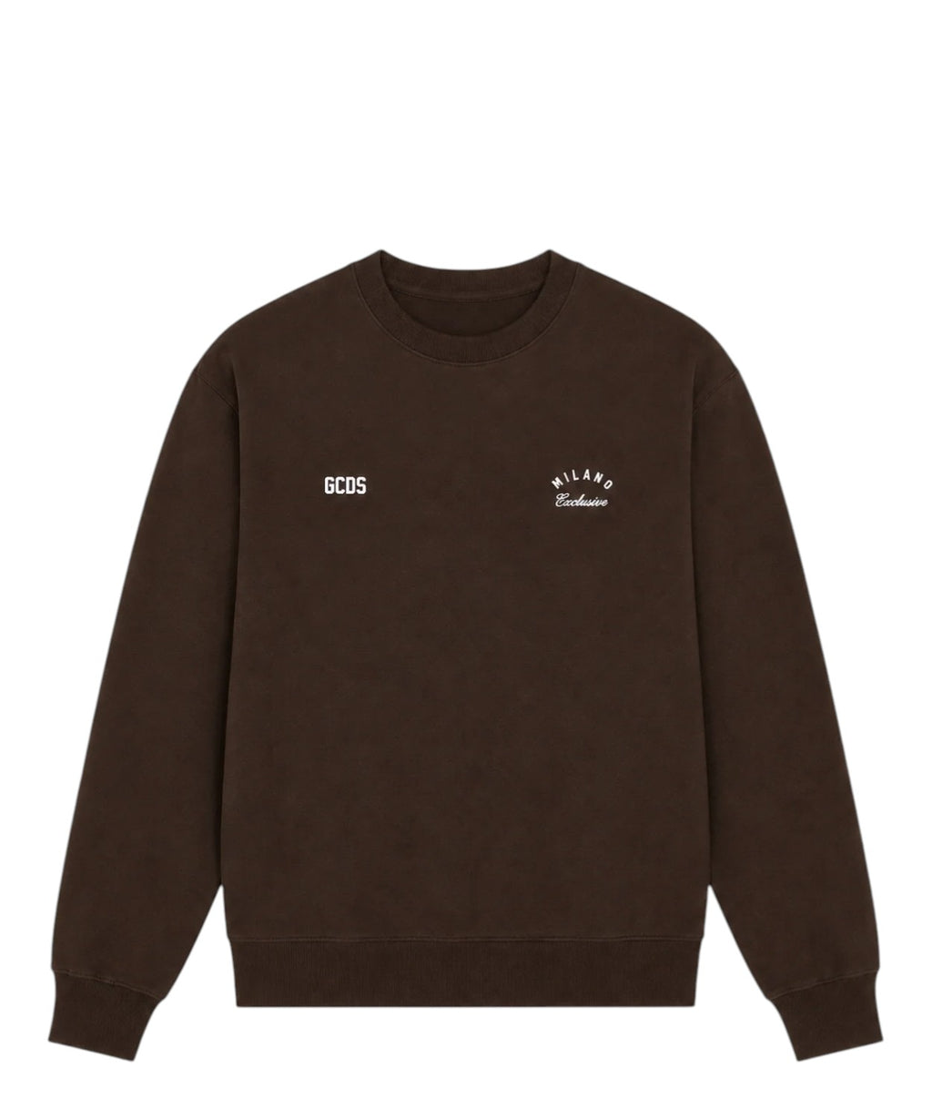 Felpa GCDS Girocollo con Band Logo sul Retro