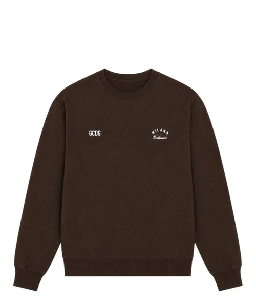 Felpa GCDS Girocollo con Band Logo sul Retro