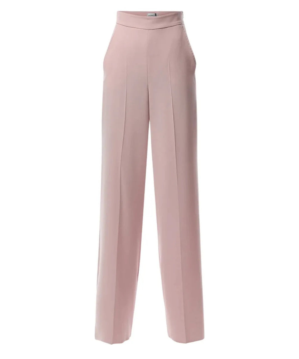 Pantalone Palazzo in Crêpe Envers Satin-Pantaloni-Marella-Vittorio Citro Boutique