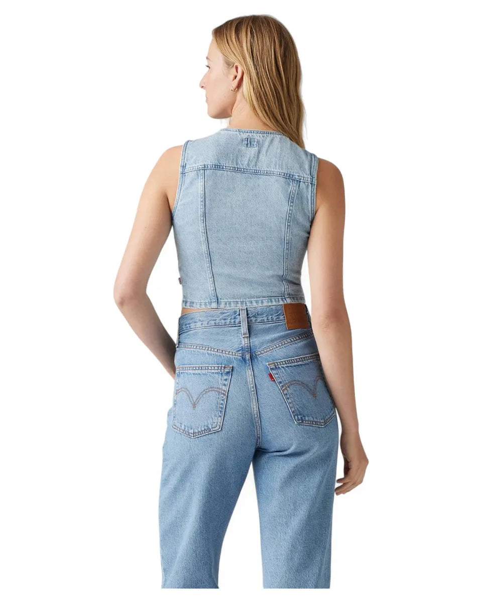 Corsetto Bella Denim Slim Fit con Scollo a V-LEVI'S-Gilet-Vittorio Citro Boutique