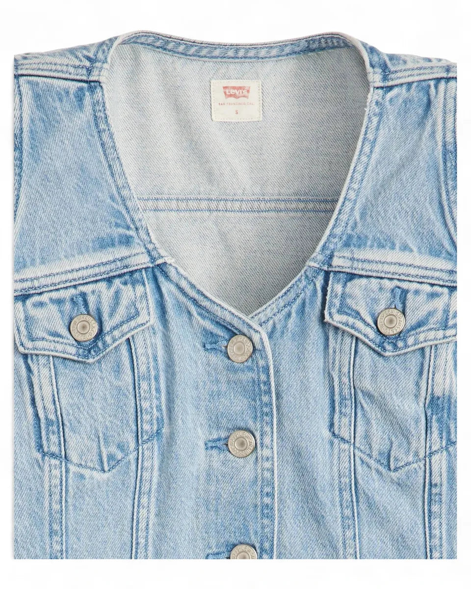 Corsetto Bella Denim Slim Fit con Scollo a V-LEVI'S-Gilet-Vittorio Citro Boutique