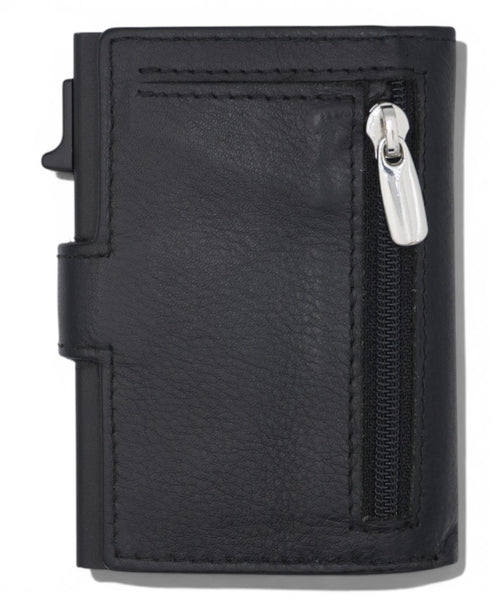 Men's Compact Leather RFID Wallet with Zip and Slide