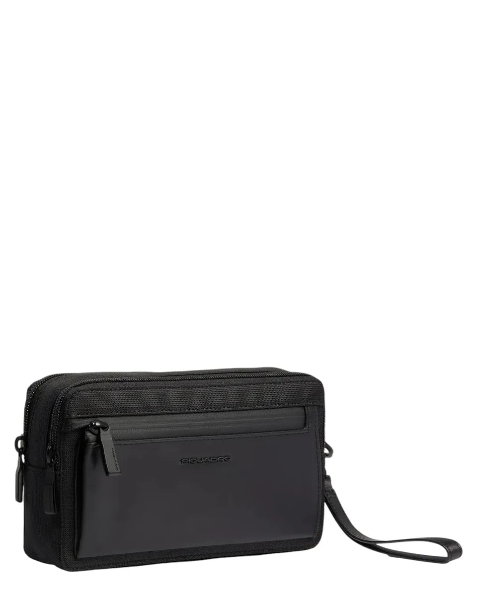 Pochette Uomo in Tessuto Riciclato e Pelle-Piquadro-Pochette-Vittorio Citro Boutique