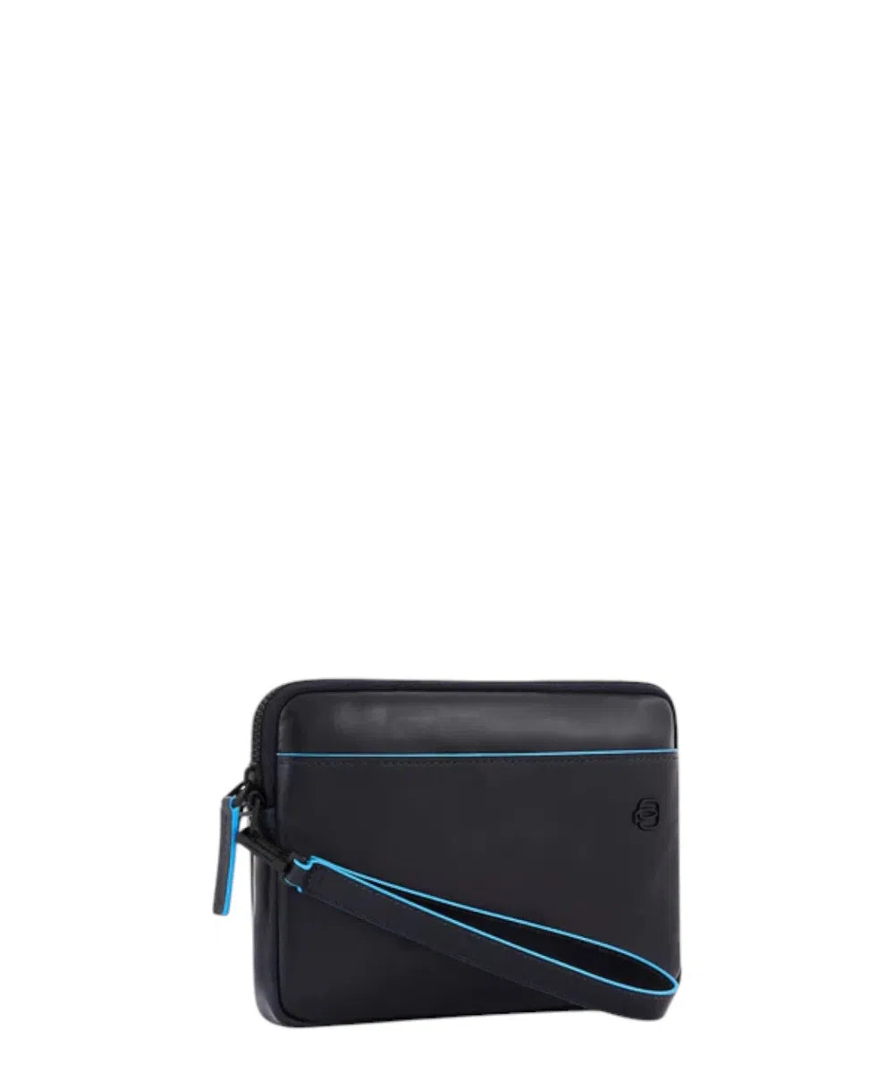 Pochette Piquadro con Porta Carte di Credito Blu