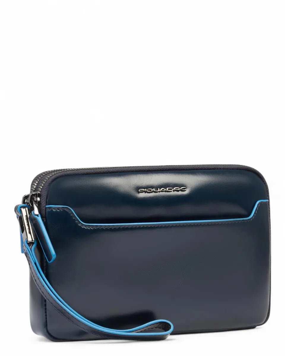 Pochette Blue Square in pelle con 3 scomparti-Piquadro-Pochette-Vittorio Citro Boutique