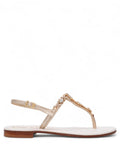 Sandalo Capri Infradito in Pelle Laminata Oro con Gioiello-Capri Vittorio Citro-Sandali-Vittorio Citro Boutique