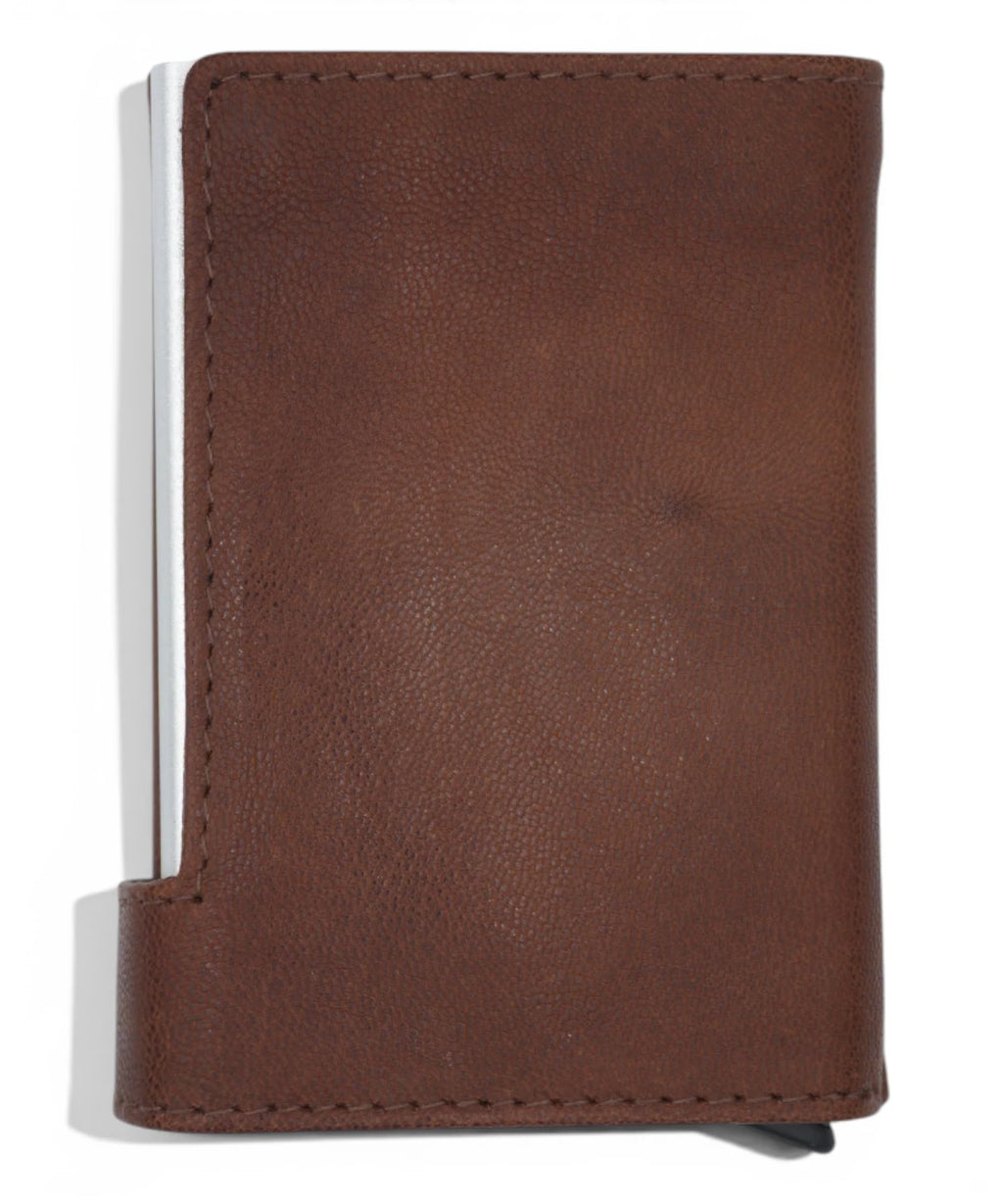 Brown Genuine Leather Wallet with RFID Protection