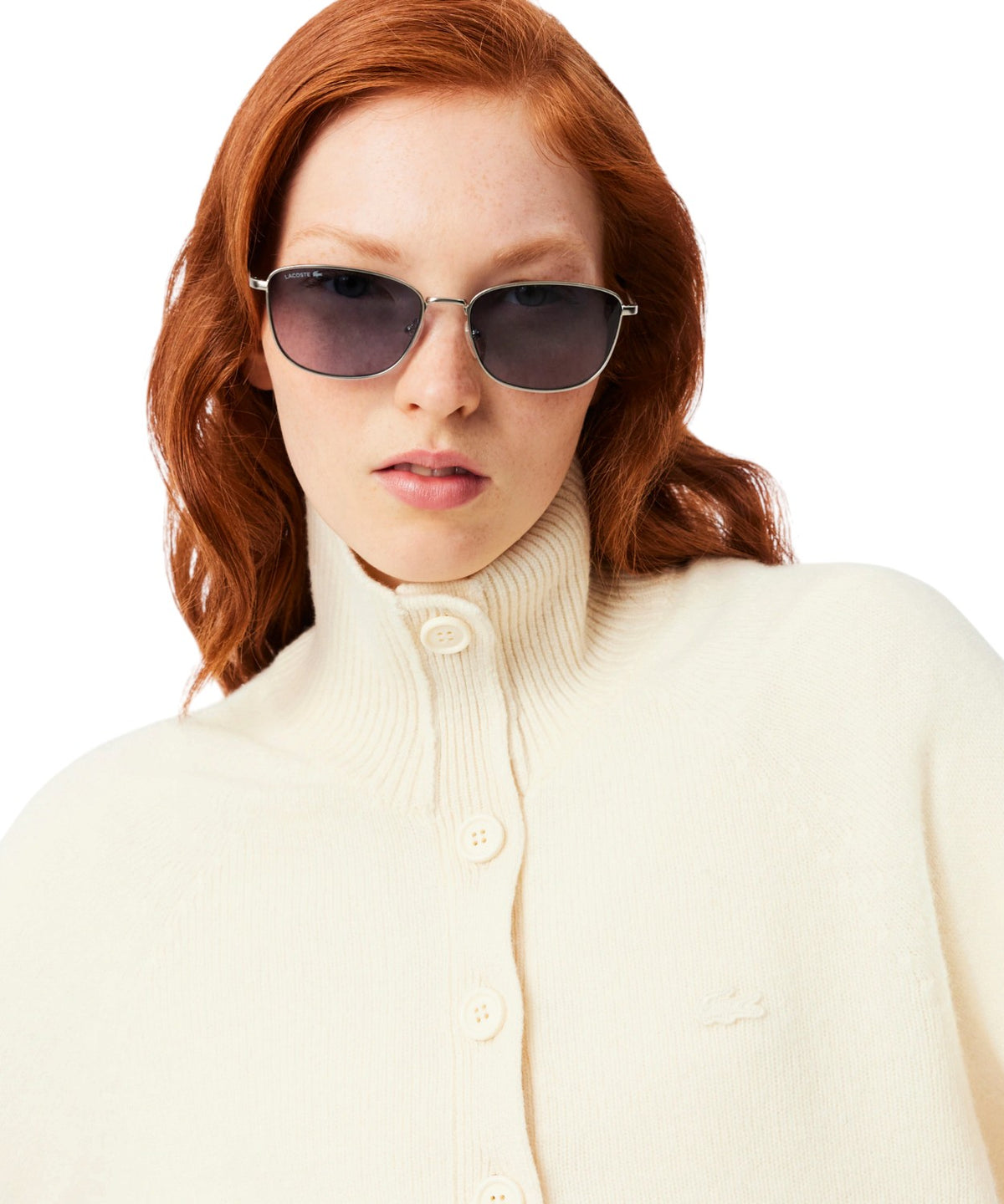 Lacoste Damen-Rollkragenpullover aus Walkwolle