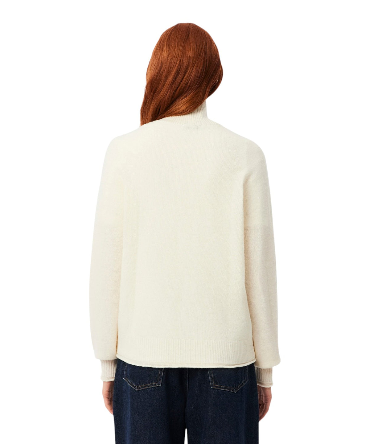 Lacoste Damen-Rollkragenpullover aus Walkwolle