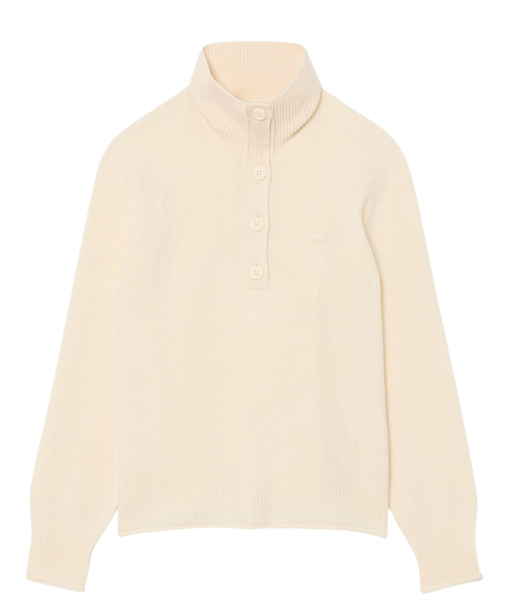 Lacoste Damen-Rollkragenpullover aus Walkwolle