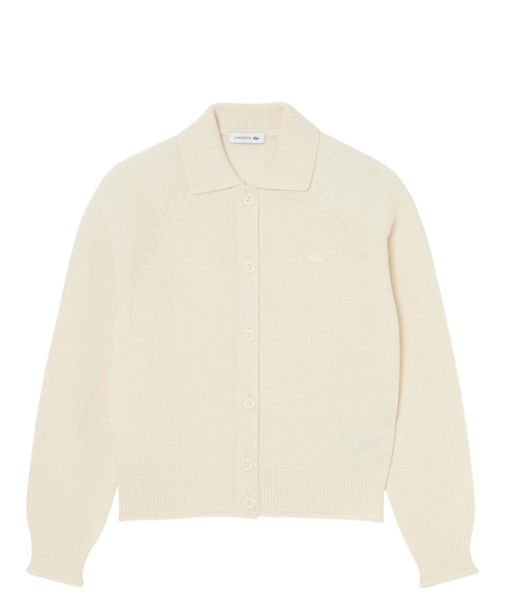 Lacoste cardigan til kvinder Poloshirts i 3D-kardet uld