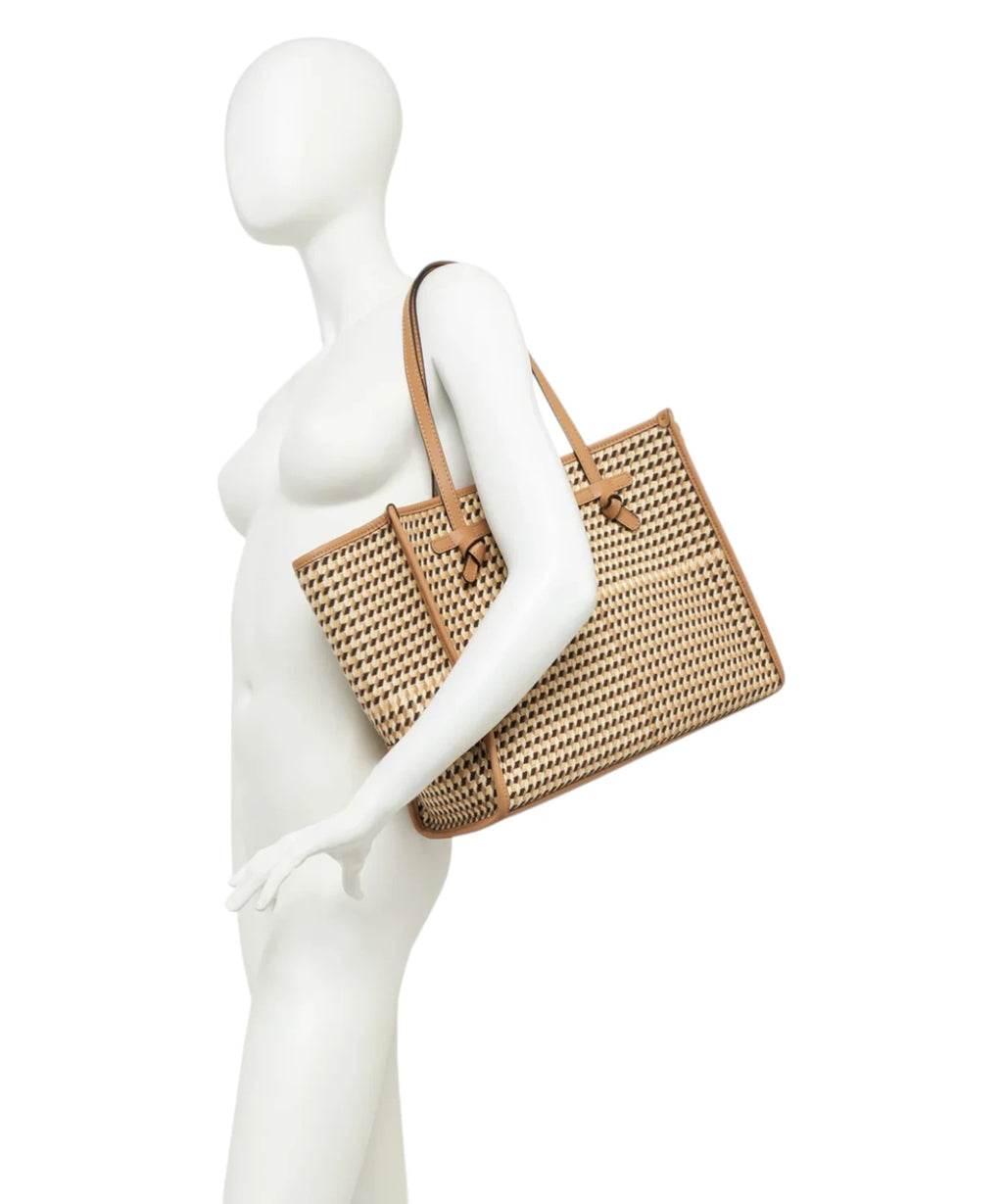 Marcella Gianni Chiarini Pied de Poule Fabric Shopping Bag with Pouch