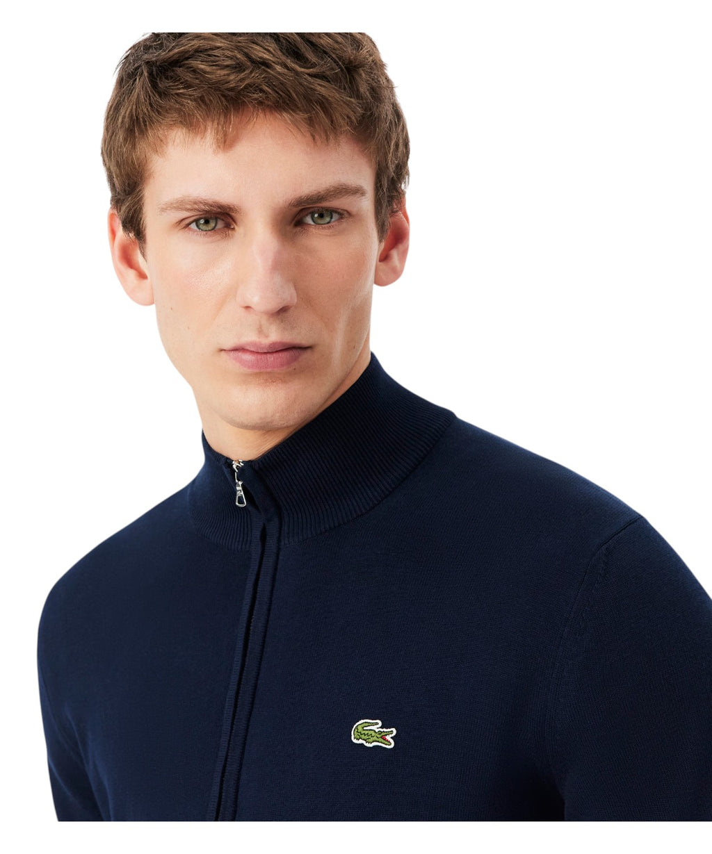 Pullover Lacoste in Cotone Organico e Collo Alto