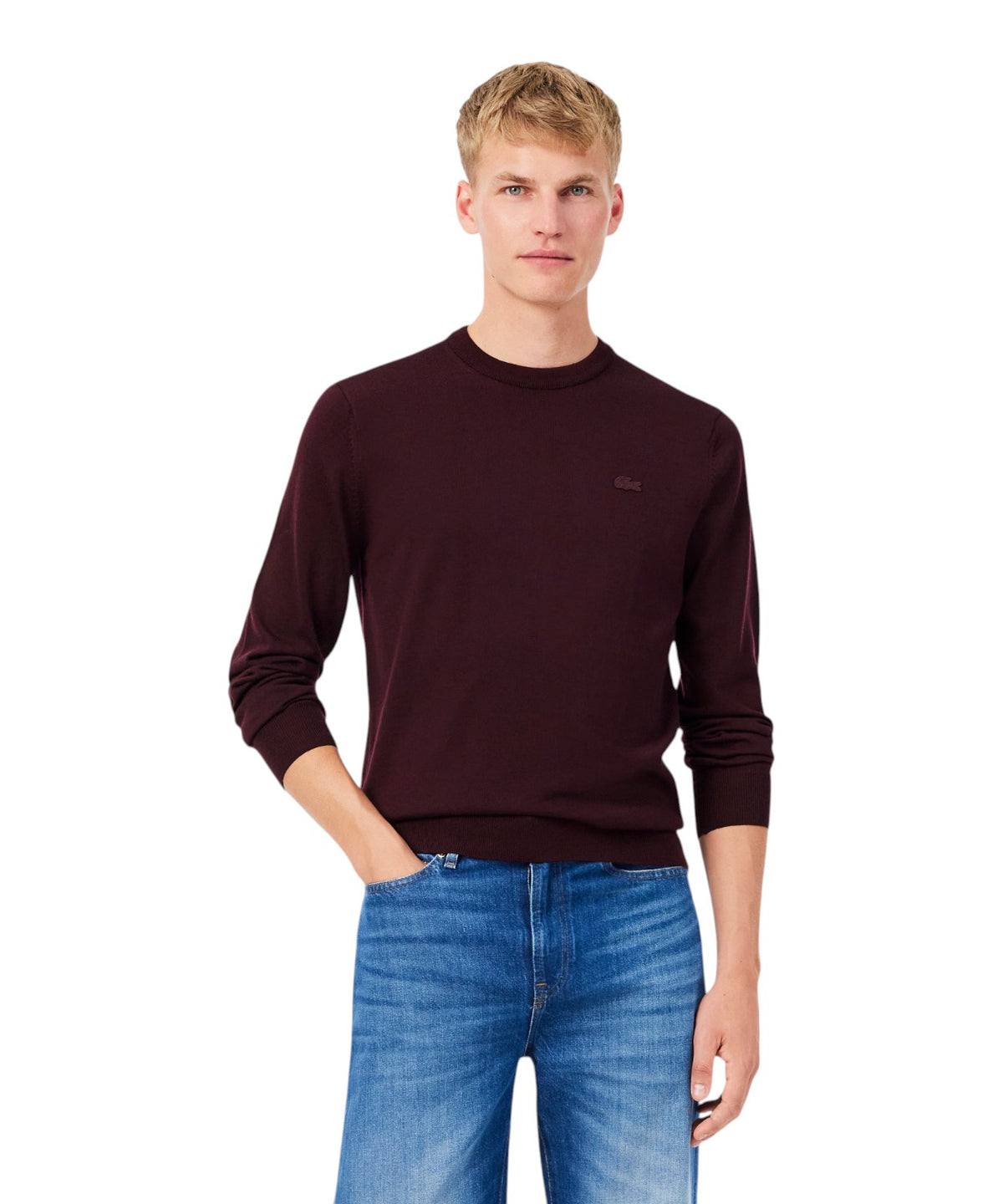 Lacoste Rundhalspullover aus Merinowolle für Herren