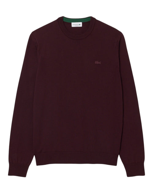 Jersey Lacoste de cuello redondo en lana merina para hombre