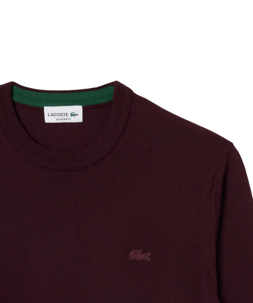 Jersey Lacoste de cuello redondo en lana merina para hombre