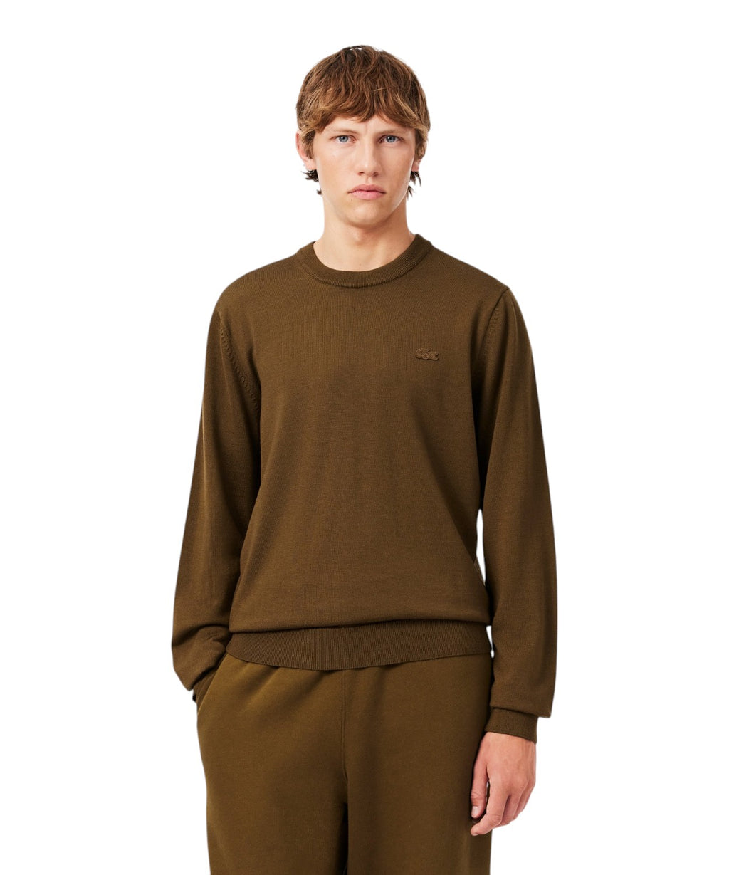 Maglione Lacoste Girocollo in Lana Merino per Uomo