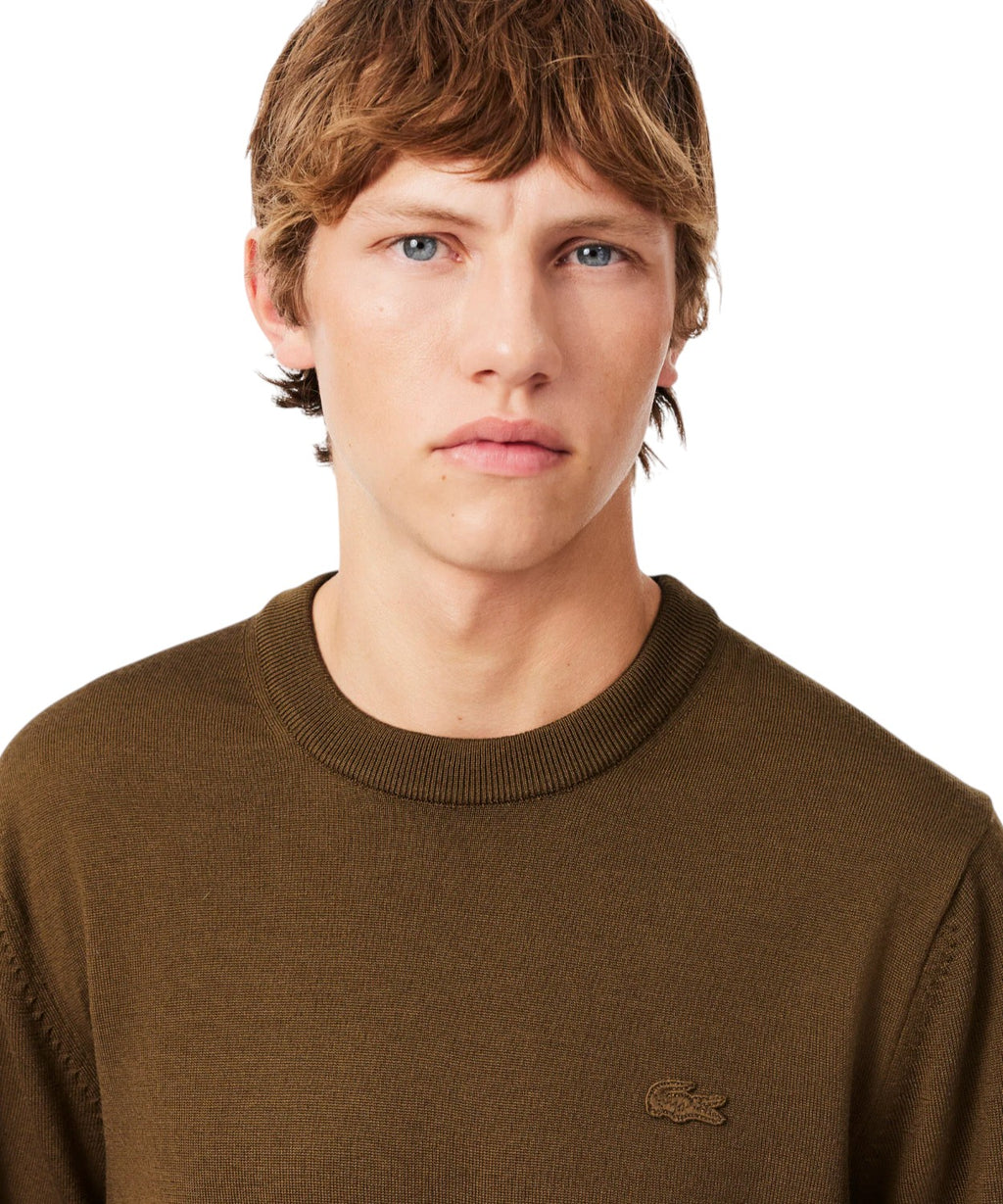 Maglione Lacoste Girocollo in Lana Merino per Uomo