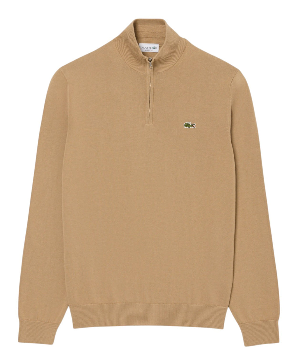 Pullover Lacoste Uomo Cotone Collo Alto con Zip