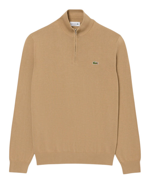 Pullover Lacoste Uomo Cotone Collo Alto con Zip
