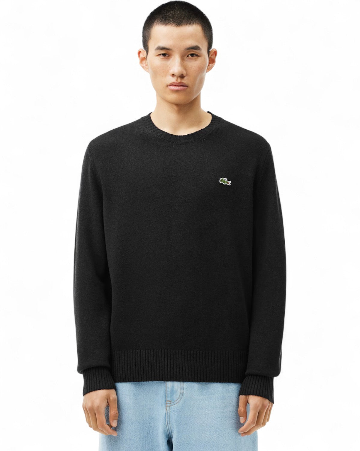 Maglione a Girocollo in Lana Cardata-LACOSTE-Maglieria-Vittorio Citro Boutique