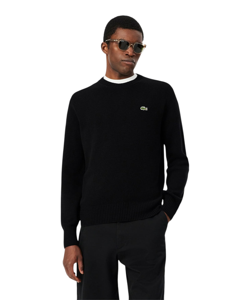 Rundhalset sweater i kardet uld