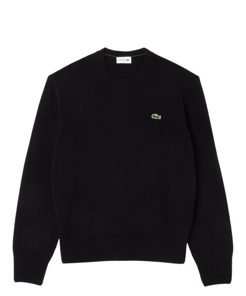 Rundhalset sweater i kardet uld