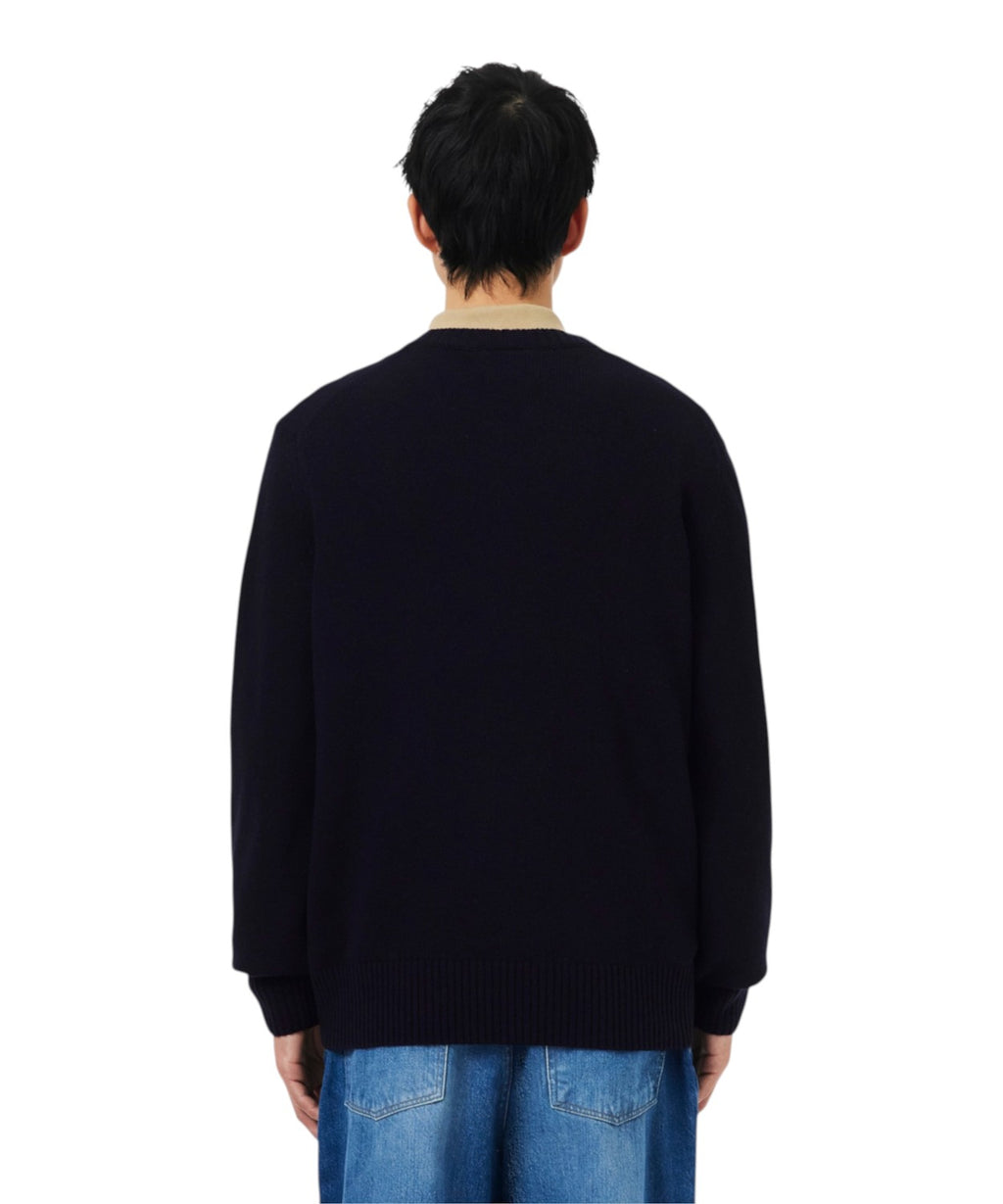 Maglione Girocollo Lacoste Uomo in Lana Cardata