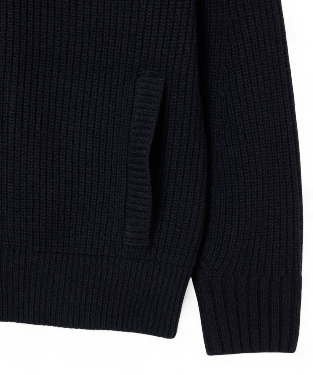 Lacoste Maglione a Collo Alto in Lana Cardata con Zip