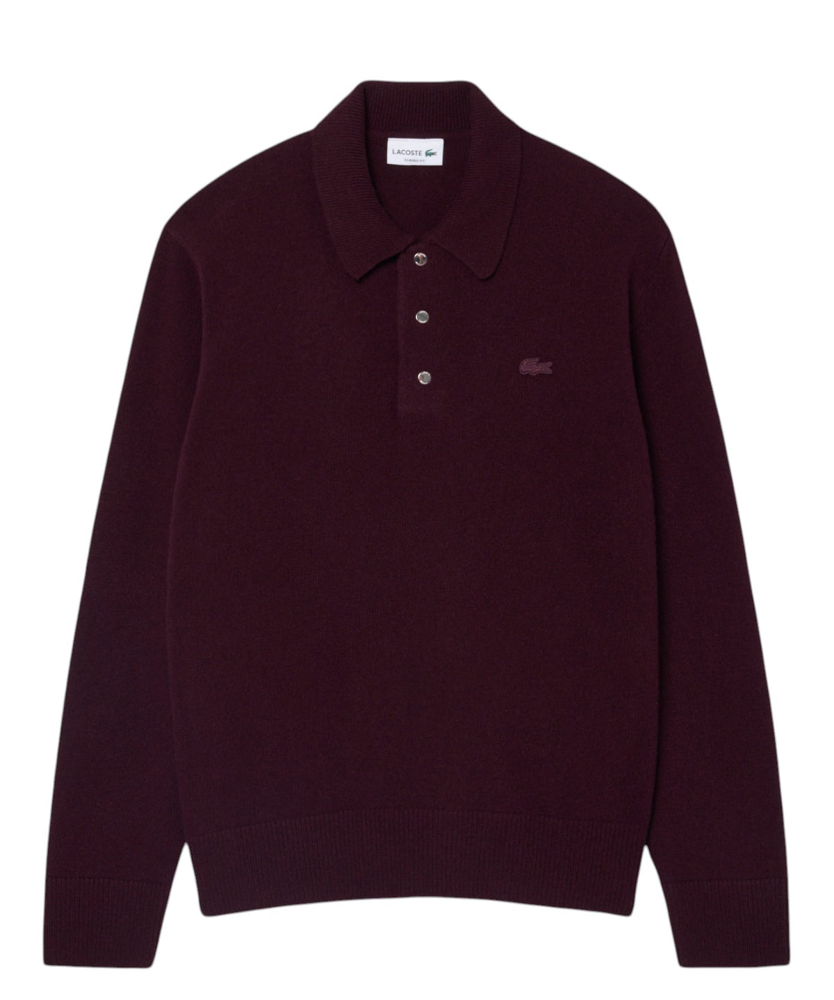 Lacoste Maglione Uomo con Colletto Polo in Feltro di Lana